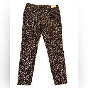 NWT Seven7 Brown Tan Leopard Skinny Corduroy Pants Size 14